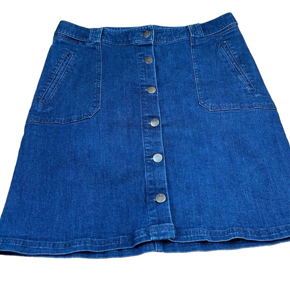 A New Day Button Front Jean Skirt - Size 14